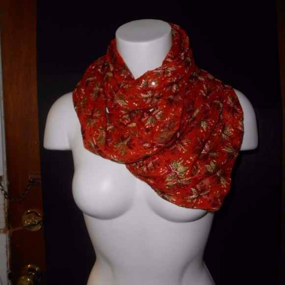 Lightweight Infinity Scarf Rust Colored Crinkle - Picture 1 of 6